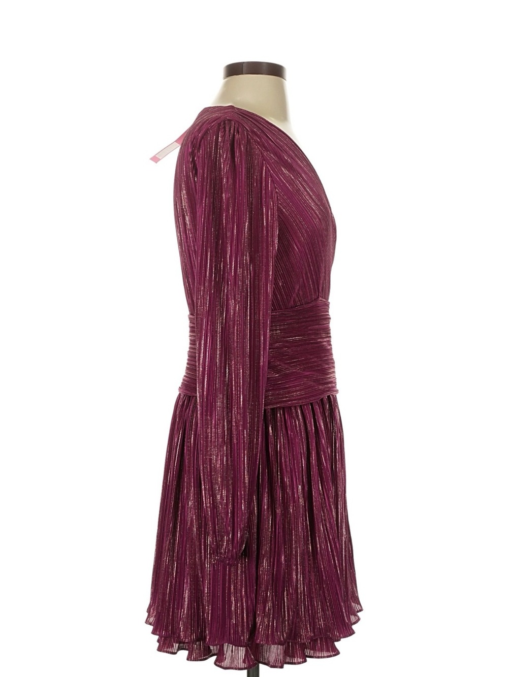 Lilly Pulitzer Plum Metallic Long-Sleeve Pleated Waist Dress